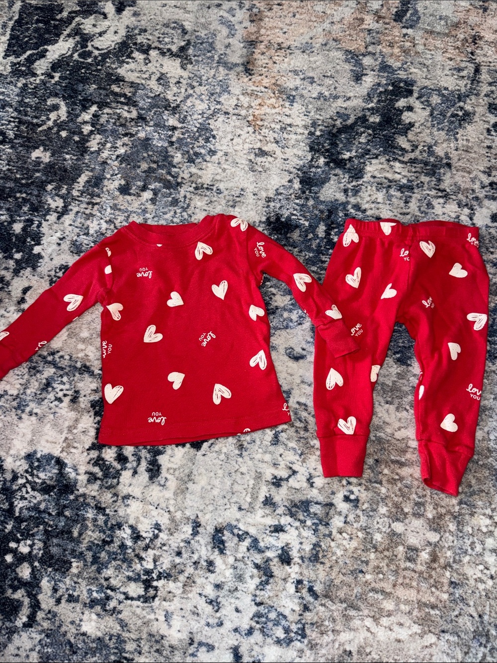Carter's Red Heart Print Two-Piece Pajama Set